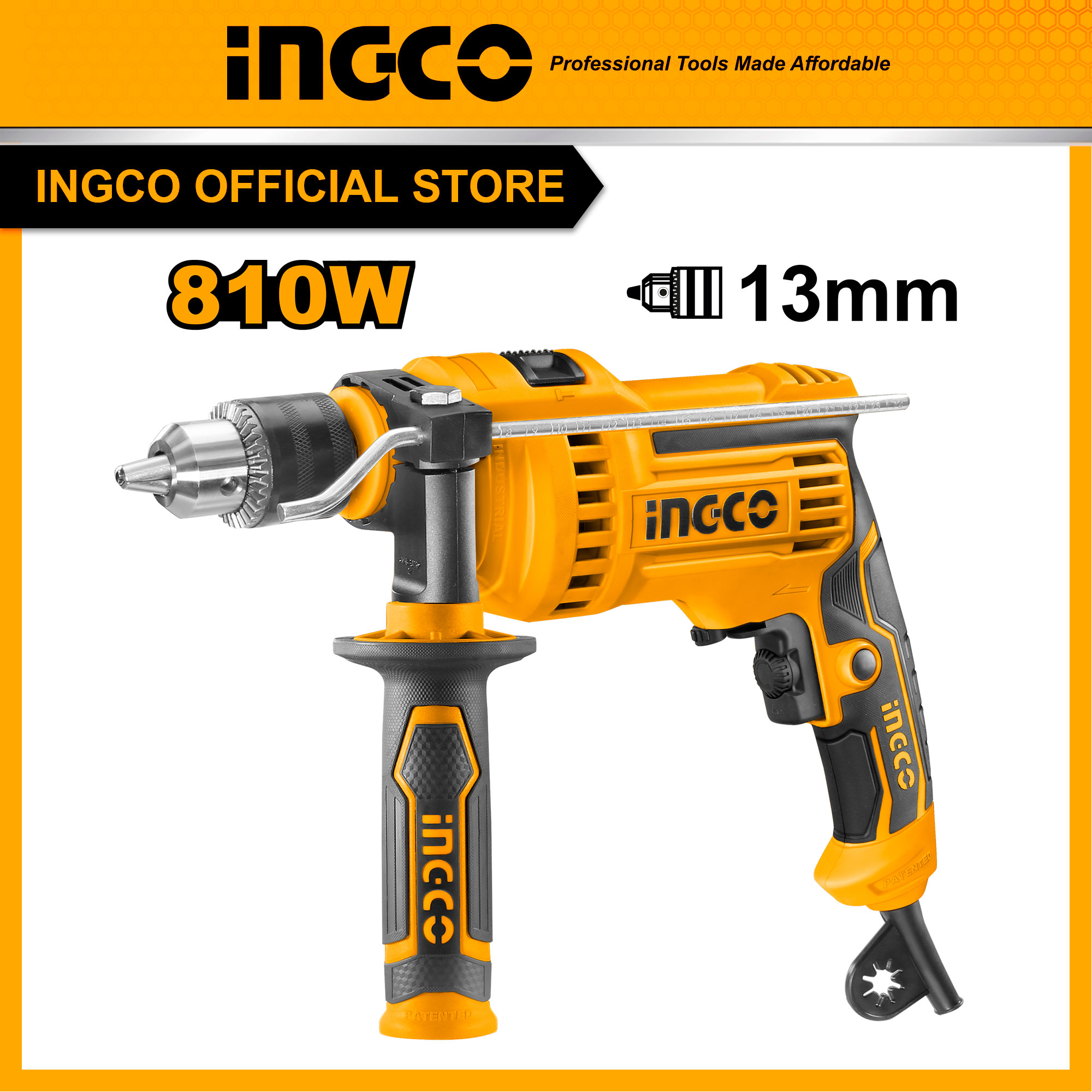 Máy khoan điện khoan tường khoan gỗ khoan kim loại INGCO ID81085 và ID8108 loại 810W đường kính me khoan từ 1.5 - 13mm