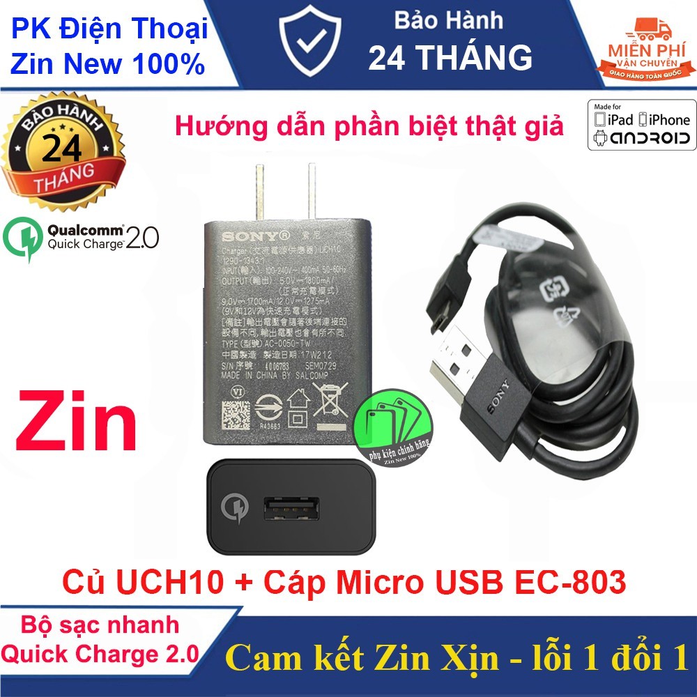 Củ sạc nhanh sony uch10 , chính hãng - chuẩn zin xịn