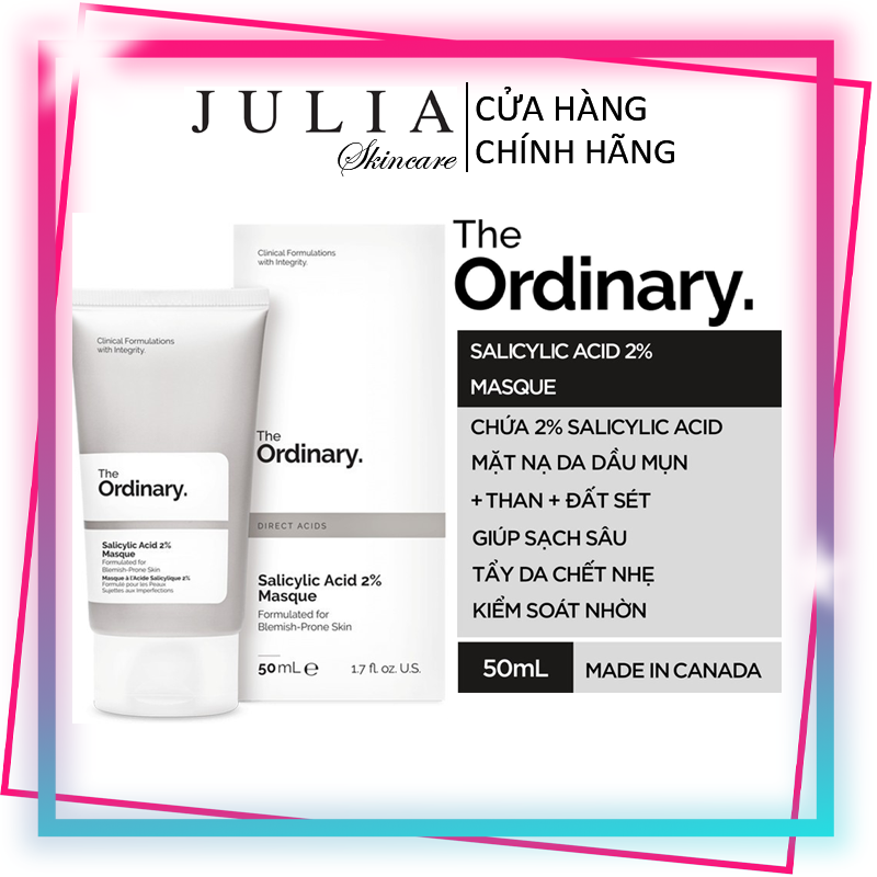 Mặt nạ từ than hoạt tính & đất sét the ordinary salicylic acid 2% masque. giúp đều màu & khôi phục kết cấu da