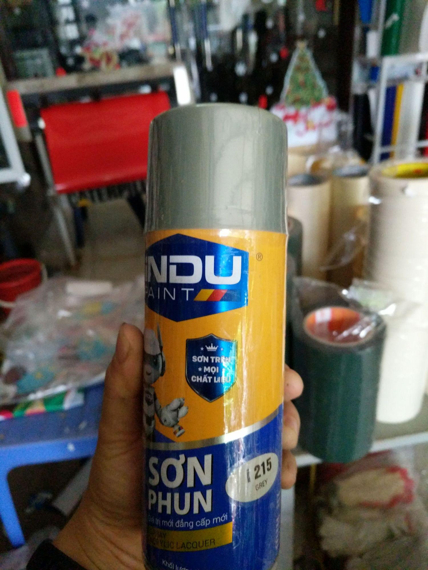 Sơn phun iNDU i215 400ml màu ghi (grey).