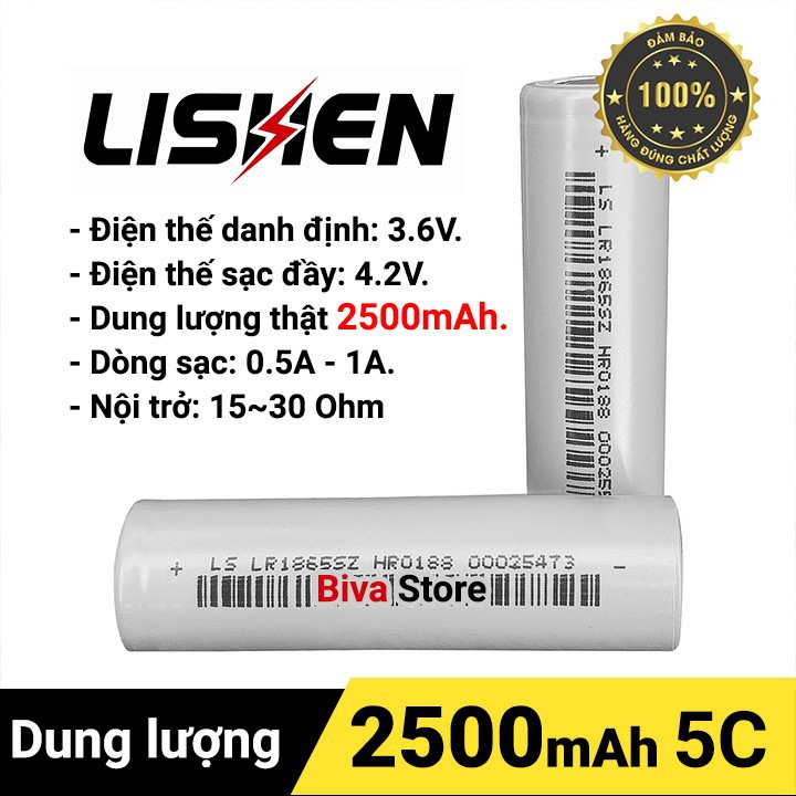 [HCM]Pin 18650 Lisen 2500mAh 5C