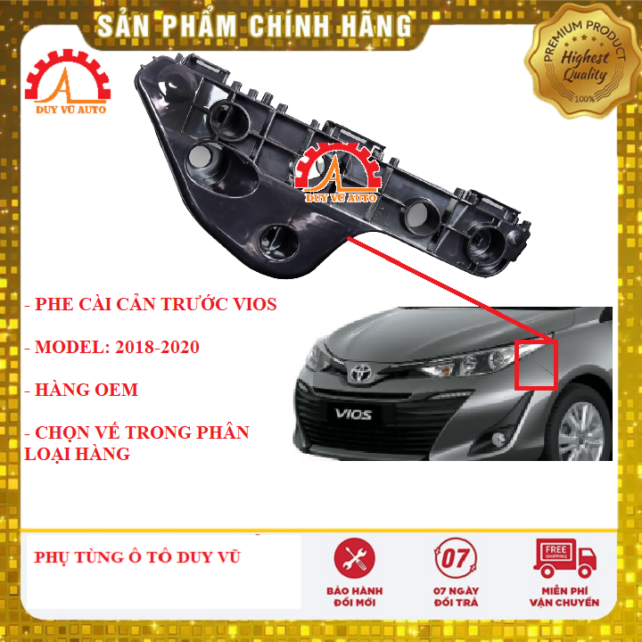Phe cài ba đờ xốc trước toyota vios 2018-2021