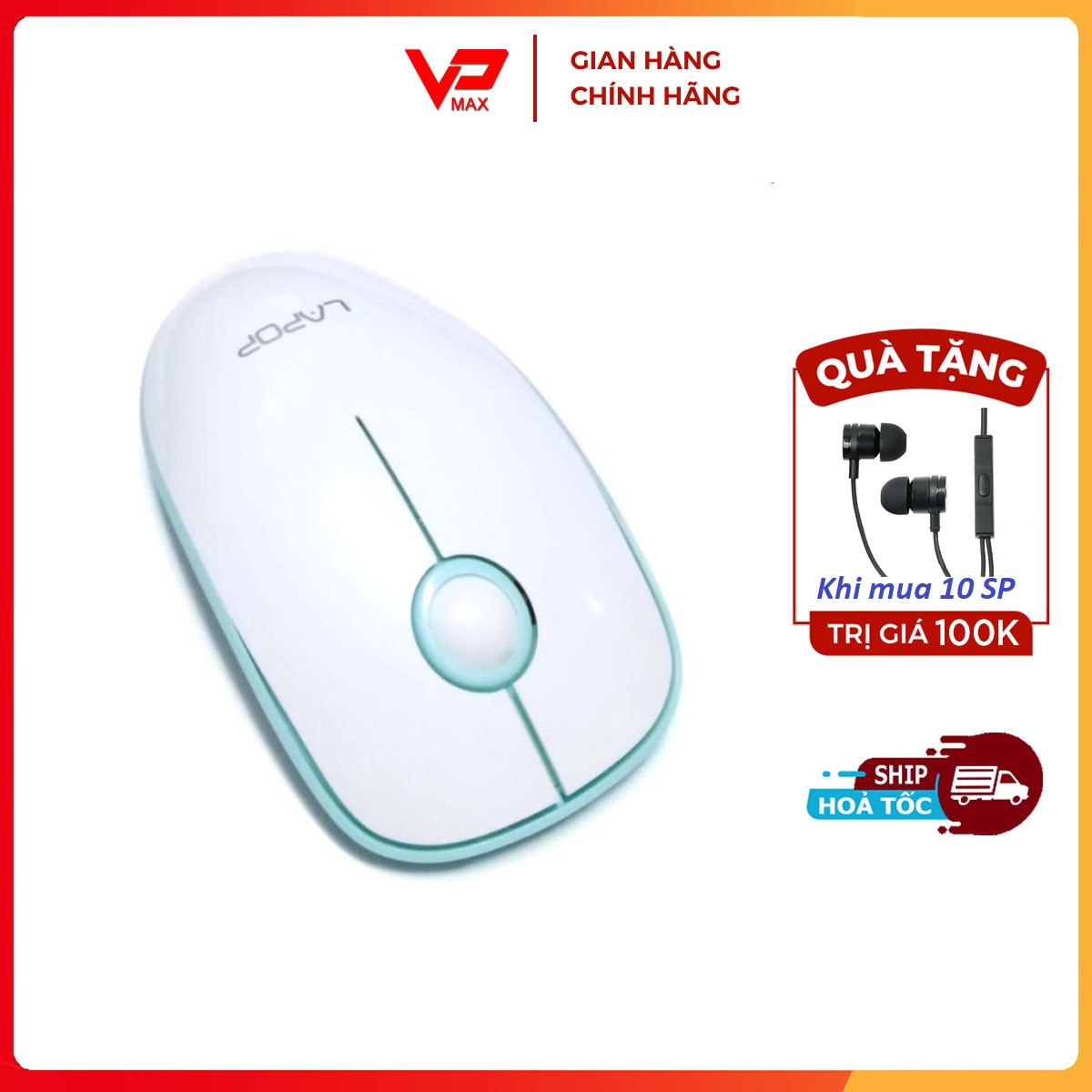 { Sale tặng tai nghe } Chuột không dây cao cấp LAPOP A9 A8 sang trọng - VPMAX - Chuột không dây laptop, chuột không dây cho tivi, chuột không dây rẻ, chuột không dây cute