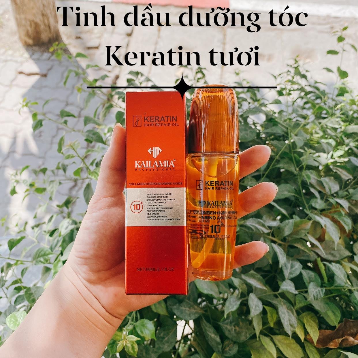 [ Chính hãng ] Tinh dầu keratin KAILAMIA ,dầu oliu dưỡng tóc khô xơ, hư tổn hóa chất.Không bị bết tóc, mùi hương nước hoa rất thơm_Hair forever love