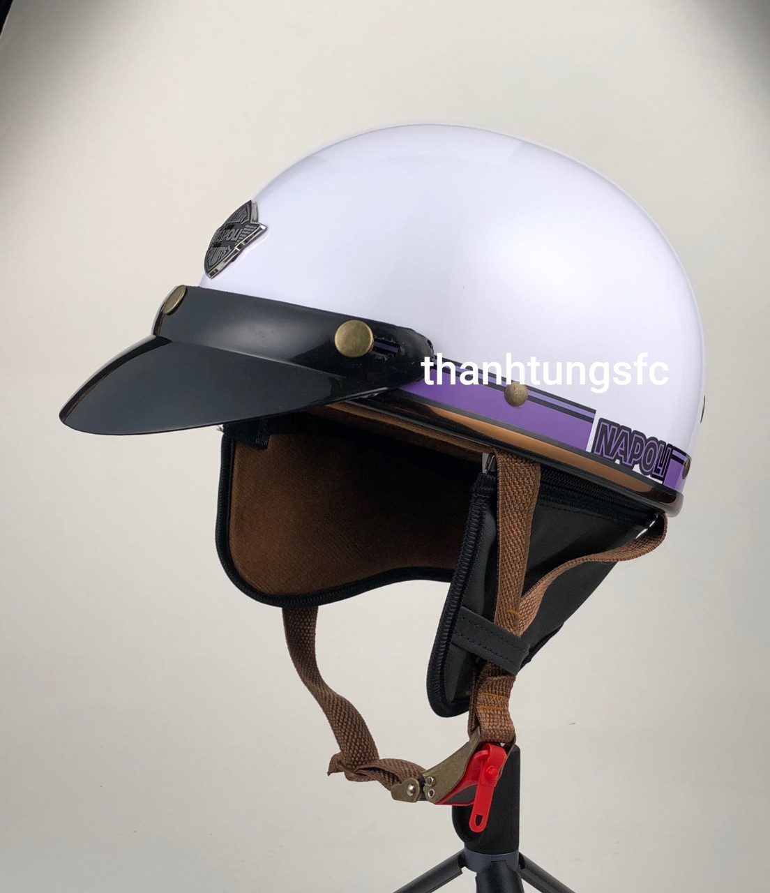 [HCM]nón bảo hiểm 1/2 đầu NAPOLI kiểu nón phi công mẫu mới siêu đẹp(bảo hành 12 tháng)