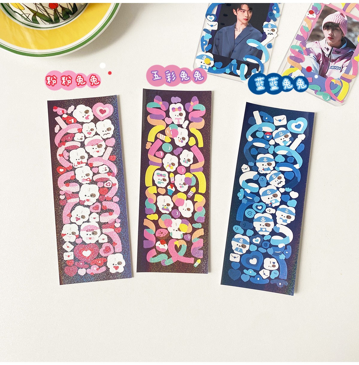 Sticker gấu & ruy băng