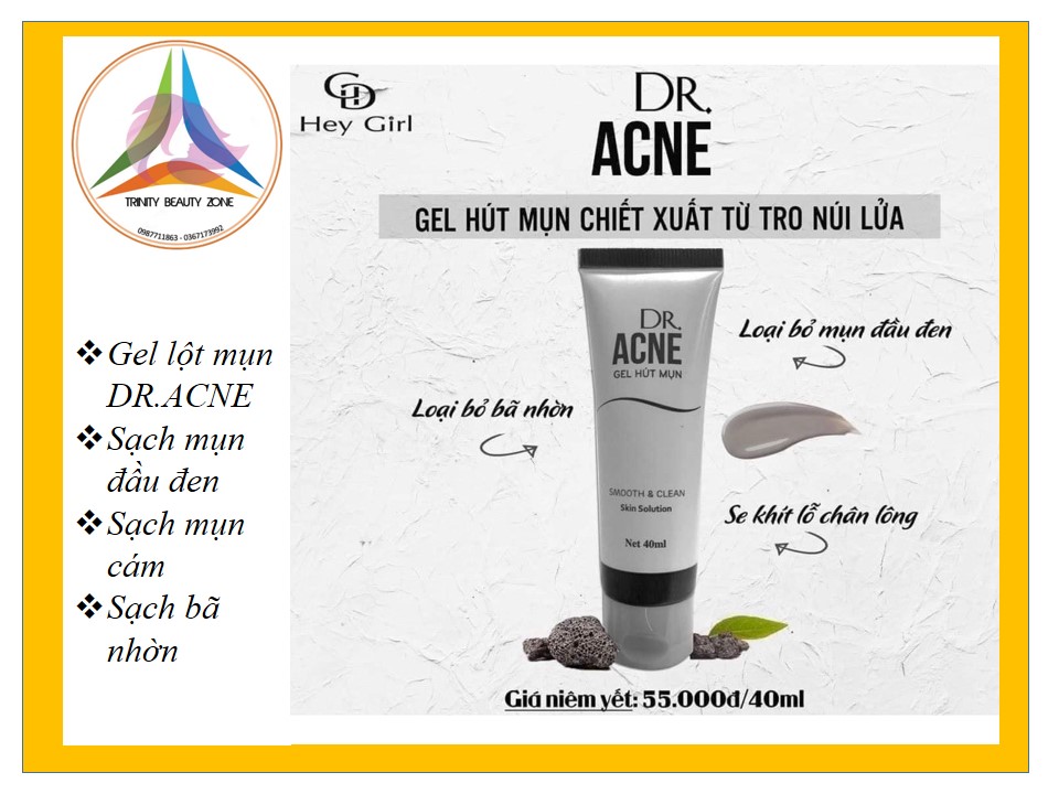 Gel lột mụn đầu đen- dr acne- sạch mụn cám- mụn đầu đen- sợi bã nhờn