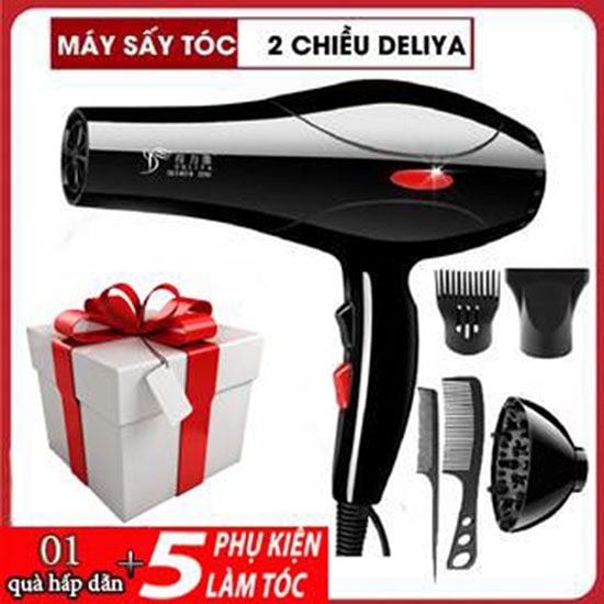 Máy sấy tóc Deliya 8018 công suất cực lớn 2200W tặng kèm bộ phụ kiện 5 chi tiết [ BẢO HÀNH 1 NĂM - 1 ĐỔI 1 TRONG 7 NGÀY ĐẦU ]