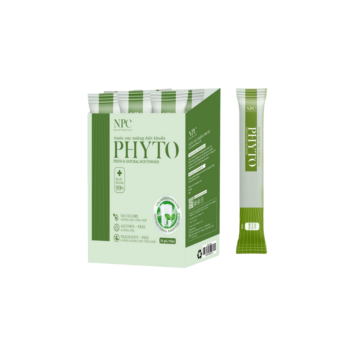 Combo 5 gói nước súc miệng phyto npc - dạng gói 5x10ml