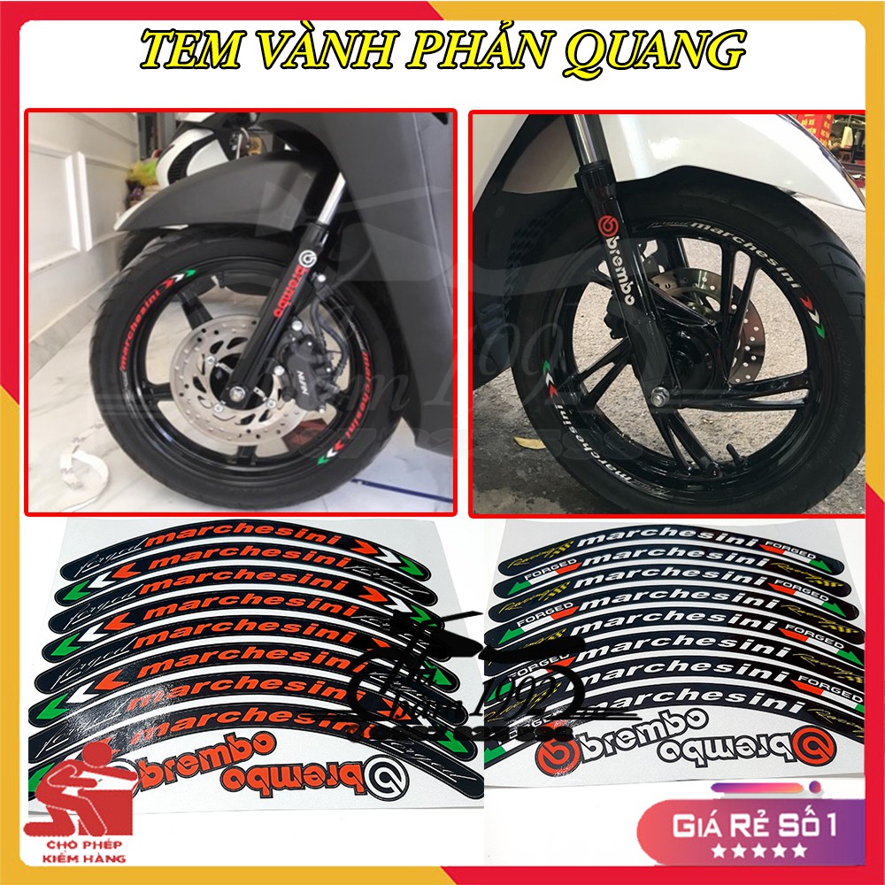 Tem Dán Vành (Mâm) Xe 3M Phản Quang MARCHESINI, Decal Dán Mâm Xe Máy, Decal Dán Vành Xe máy