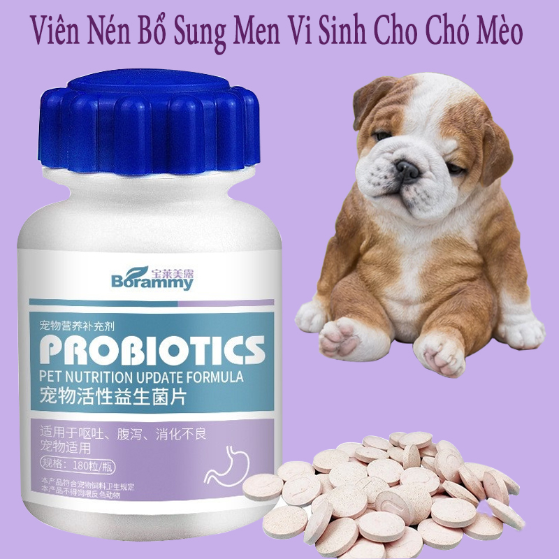 Hộp viên nén bổ sung men vi sinh, tăng cường sức đề kháng cho chó mèo