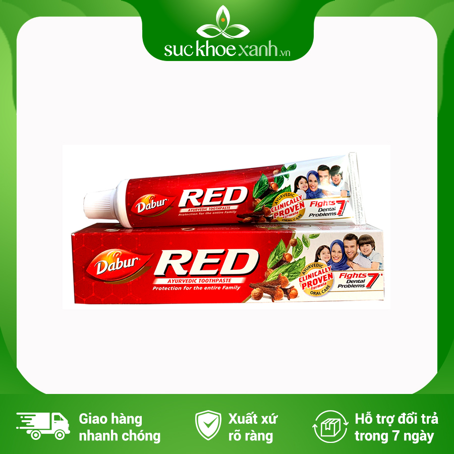 (Tặng muối hồng Hiamalaya 100g) - Kem đánh răng thảo dược Red Dabur - Tuýp 100g (UAE) - Hàng chính hãng