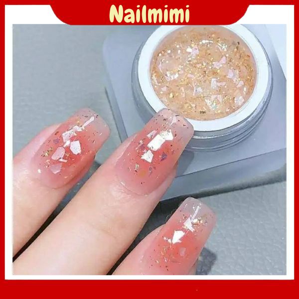 Gel nhũ xà cừ nail mã mới - hũ gel trang trí móng 2023