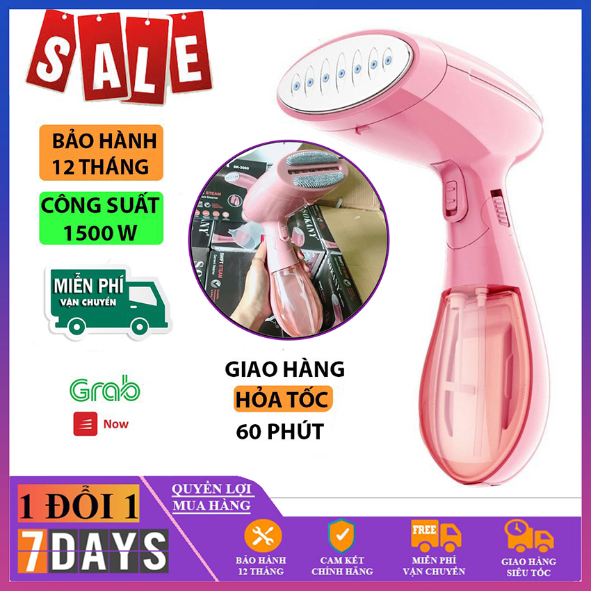 Bàn là hơi nước cầm tay gấp gọn Sokany3060 công suất 1500W, ủi nhanh mọi loại vải không lo mỏi tay [ BẢO HÀNH 1 NĂM ]