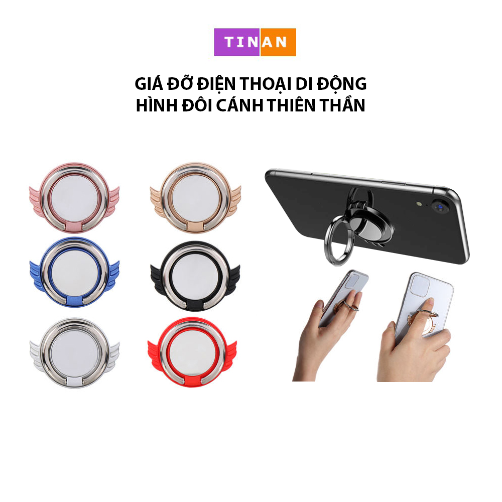 Giá Đỡ Điện Thoại Di Động Hình Đôi Cánh Thiên Thần, Giá Đỡ Dạng Nhẫn Đa Chức Năng Cho Điện Thoại