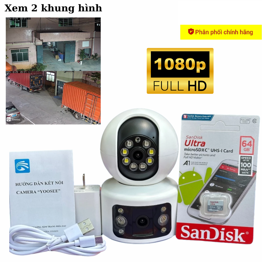 (Giao Nhanh 2H) Camera Wifi YooSee 2 Mắt Kép Trong Nhà 6 LED 12MPX( 6MP+6MP) 2 Khung Hình Quan Sát Rõ Ngày Và Đêm - Hình Ảnh Sắc Nét - Quay Đêm Hồng Ngoại - Xoay 350 Độ Có Đèn Led Chiếu Sáng - Cảnh Báo Chuyển Động - Đàm Thoại 2 Chiều Phân Phối Chính Hãng Giá  599,000 Đồng*Miễn phí vận chuyển