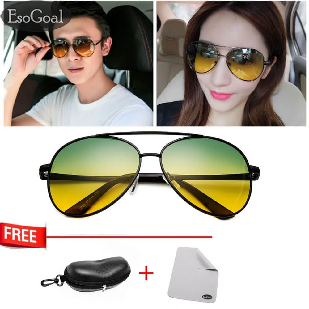 EsoGoal thời trang Hàn Quốc kính mát nam mắt kính nữ Kính Râm Ban Đêm Kính Lái Xe Chống Chói Kính Phân Cực Cho Cả Nam Và Nữ