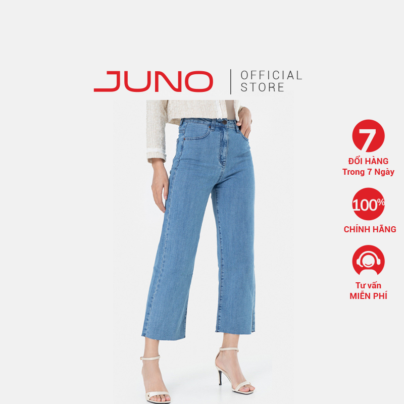 Quần jean dài nữ thời trang juno ống suông jnqda002