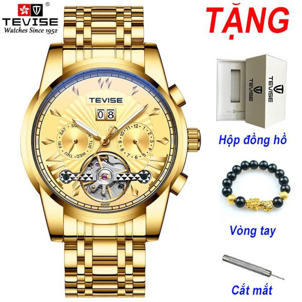 [HCM][TẶNG VÒNG TAY] ĐỒNG HỒ NAM CHẠY CƠ AUTOMATIC TEVISE T9005F ĐẲNG CẤP DOANH NHÂN