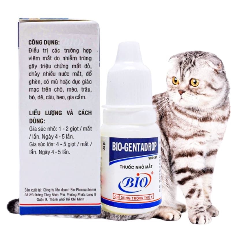 Nhỏ mắt cho chó mèo bio-gentadrop 10ml