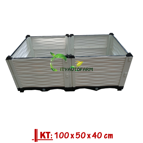 Chậu nhựa lắp ghép thông minh [KT100x50x40cm], Chậu nhựa trồng cây, Chậu nhựa trồng rau, Chậu nhựa trồng hoa, chậu nhựa kích thước lớn, dễ dàng lắp đặt, thay đổi kích thước phù hợp. - Hàng Việt Nam chất lượng cao.