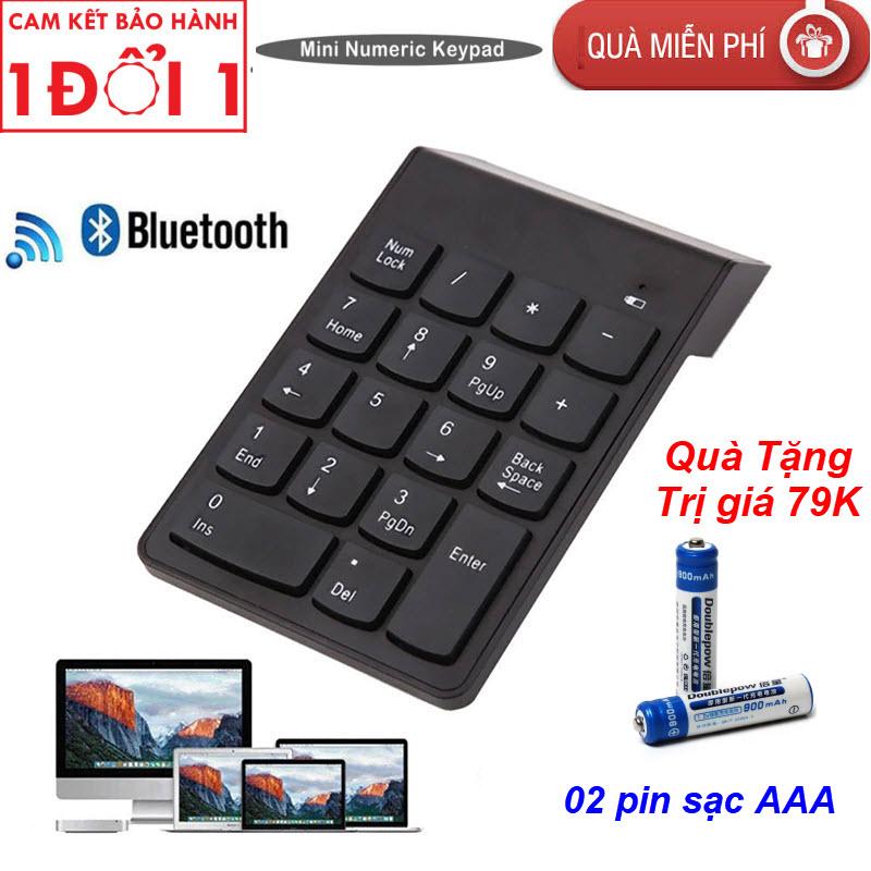 Tặng 02 Pin Sạc Trị Giá 59K - Bàn phím số không dây cho laptop Mini Number Keyboard - New Portable 2.4G Wireless Digital Keyboard USB Number Pad 18 Keys Numeric Keypad For Laptop PC Notebook Desktop Feb24