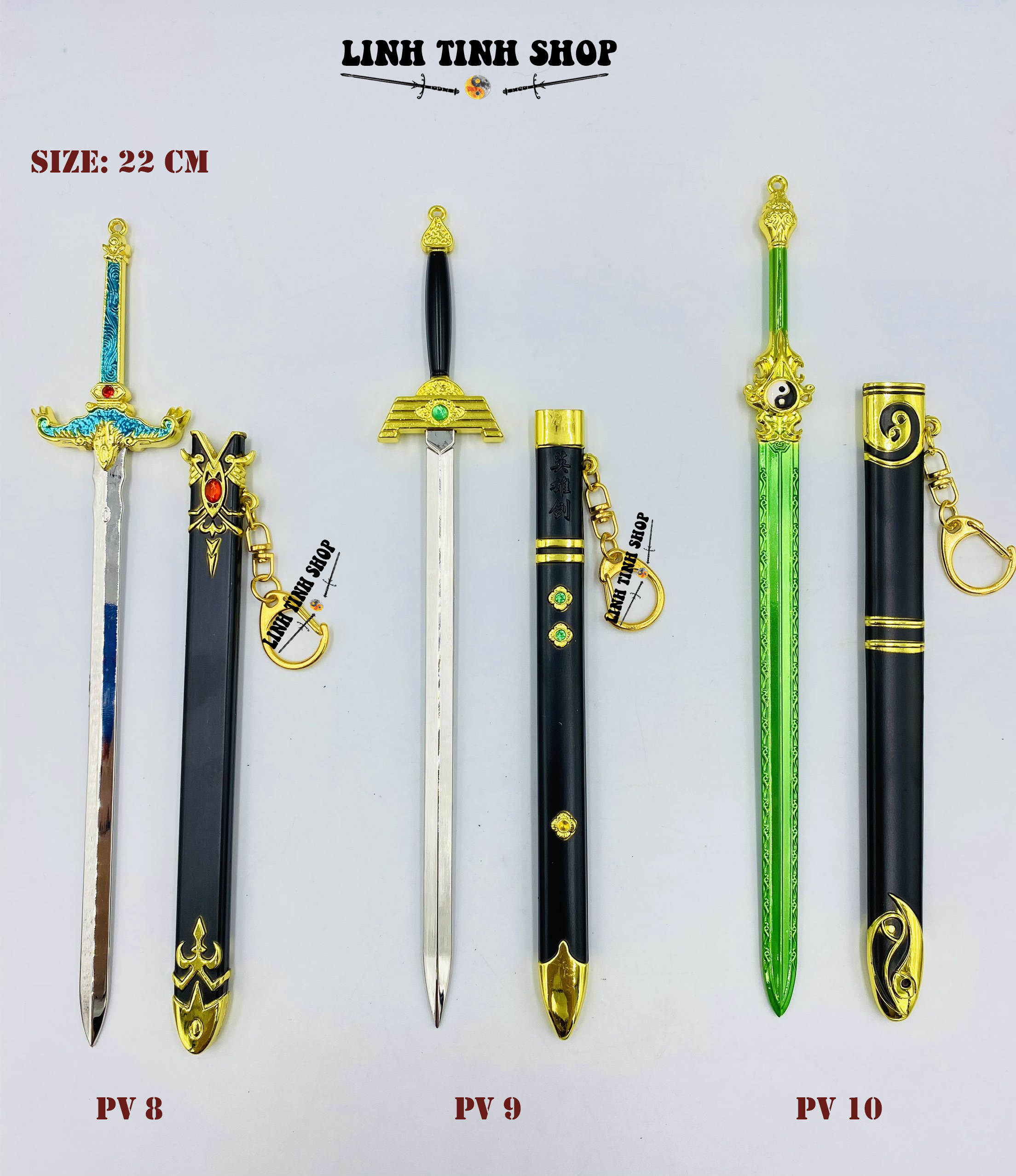 Mẫu 17cm  Mô hình móc khóa kiếm Kimetsu no yaiba Đao Kiếm Thần Vực trưng  bày