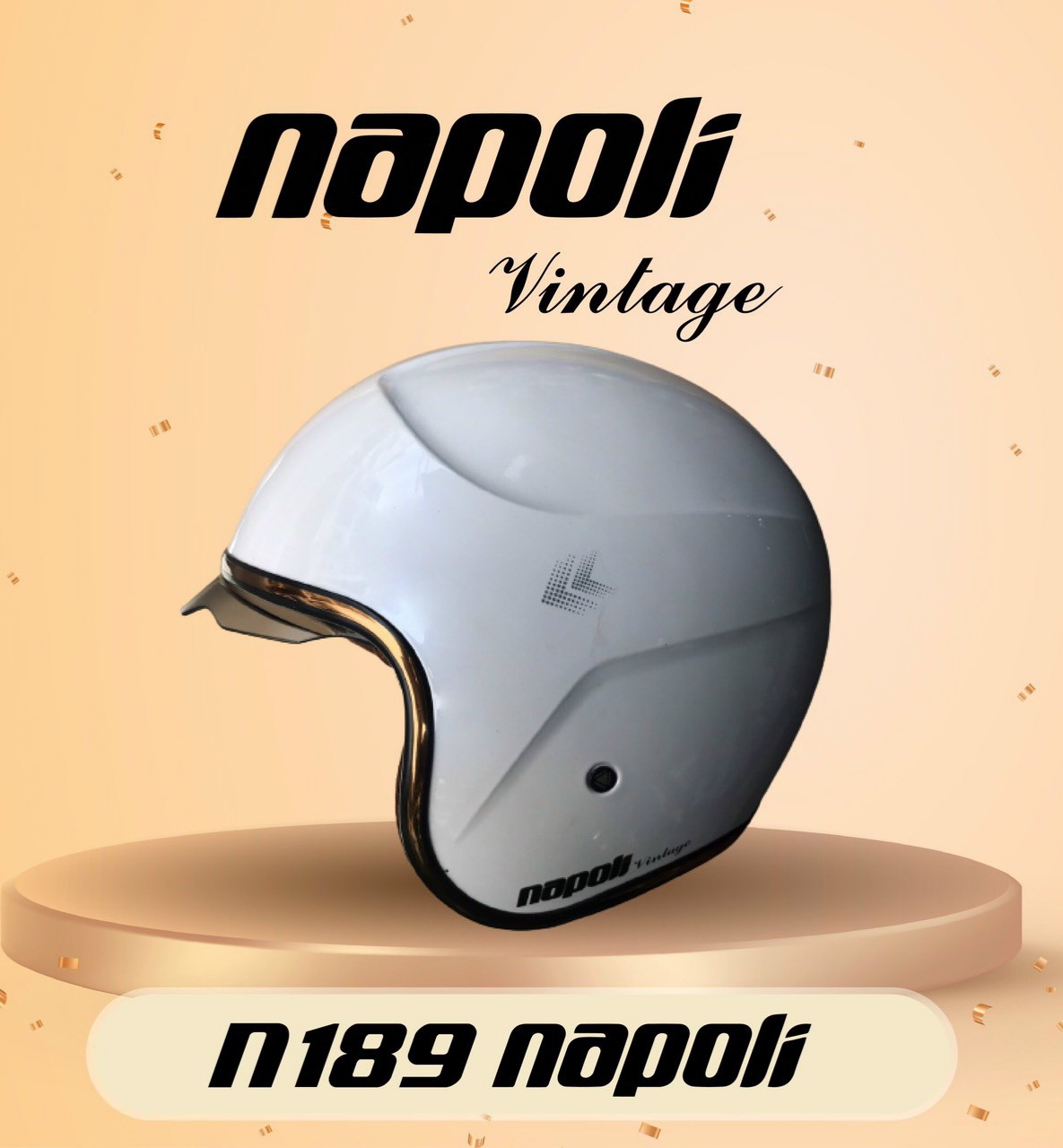 nón bảo hiểm 3/4 kính âm napoli N189 mẫu mới hàng công ty bảo hành 12 tháng