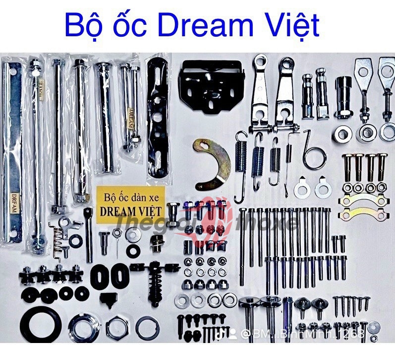 Bộ ốc dream việt - super dream hàng đẹp cho anh em thợ - đầy đủ ốc dàn áo, ốc vít dream việt - thế giới thợ xe