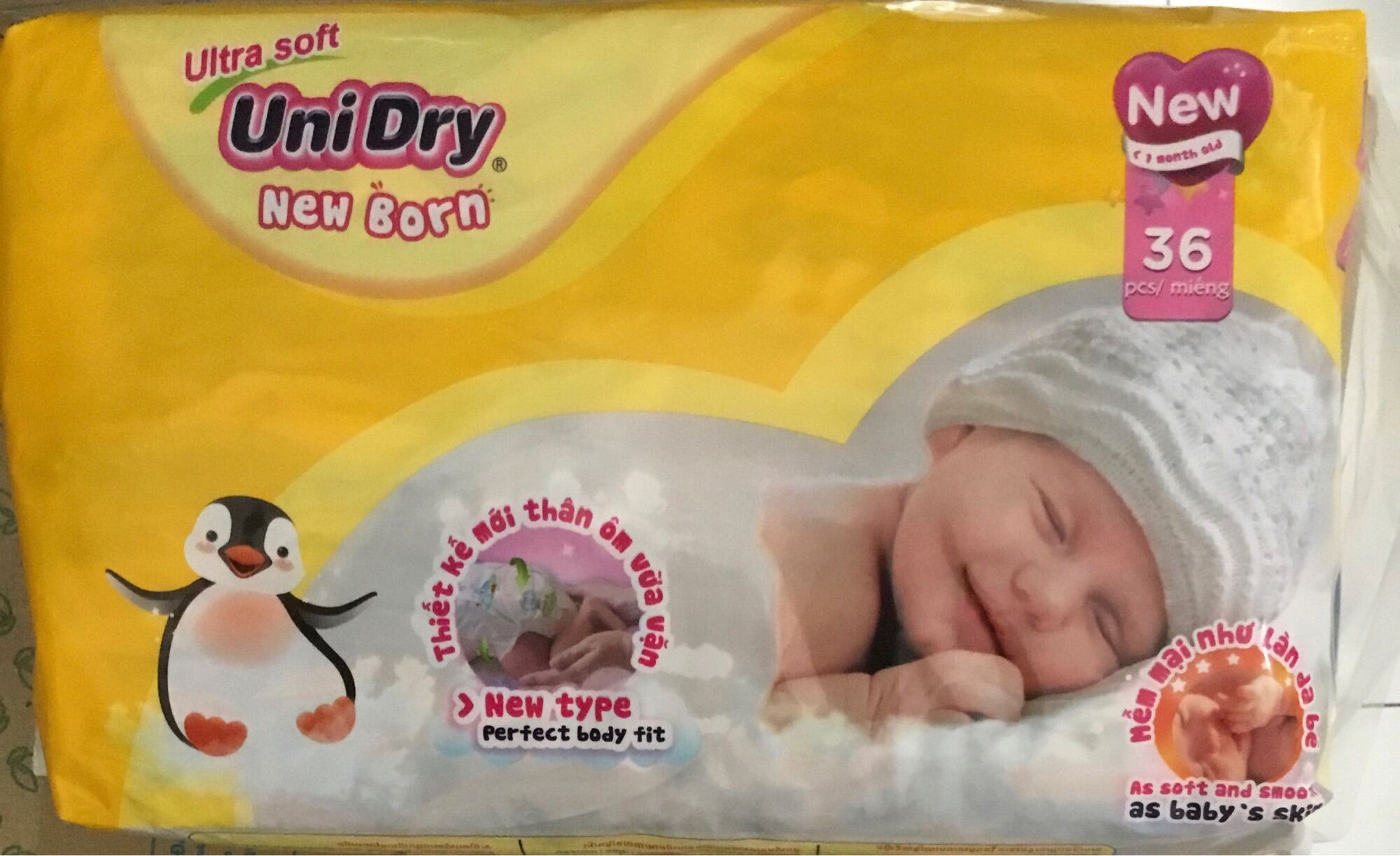 Tã dán sơ sinh Unidry NewBorn 36 miếng - Date luôn mới