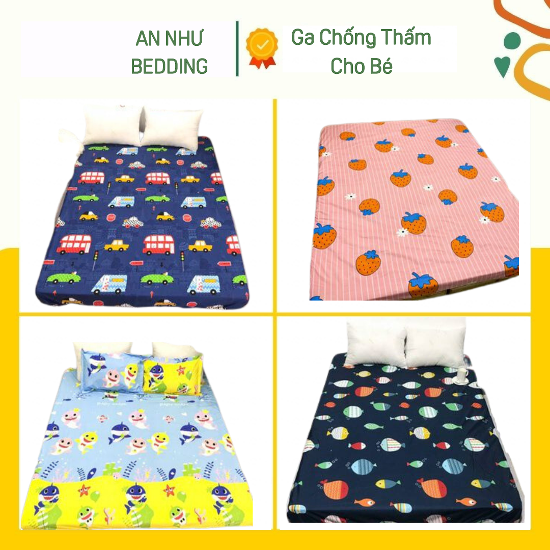 Ga chống thấm cotton cho bé, bọc đệm chống thấm Nano kháng khuẩn An Như Bedding