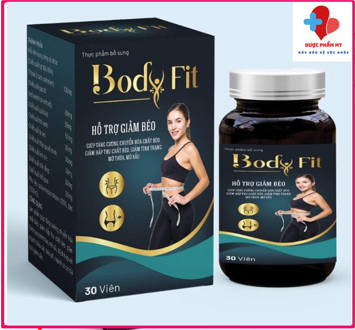 Viên Uống Giảm Cân Body Fit giúp Hỗ TRợ Giảm Béo , Tăng Cường Chuyển Hóa Chất Béo ,Giảm Hấp Thu Chất Béo ,giảm Tình TRạng Mỡ Thừa , Mỡ Xấu -Hộp 30 Viên- Dược Phẩm MT