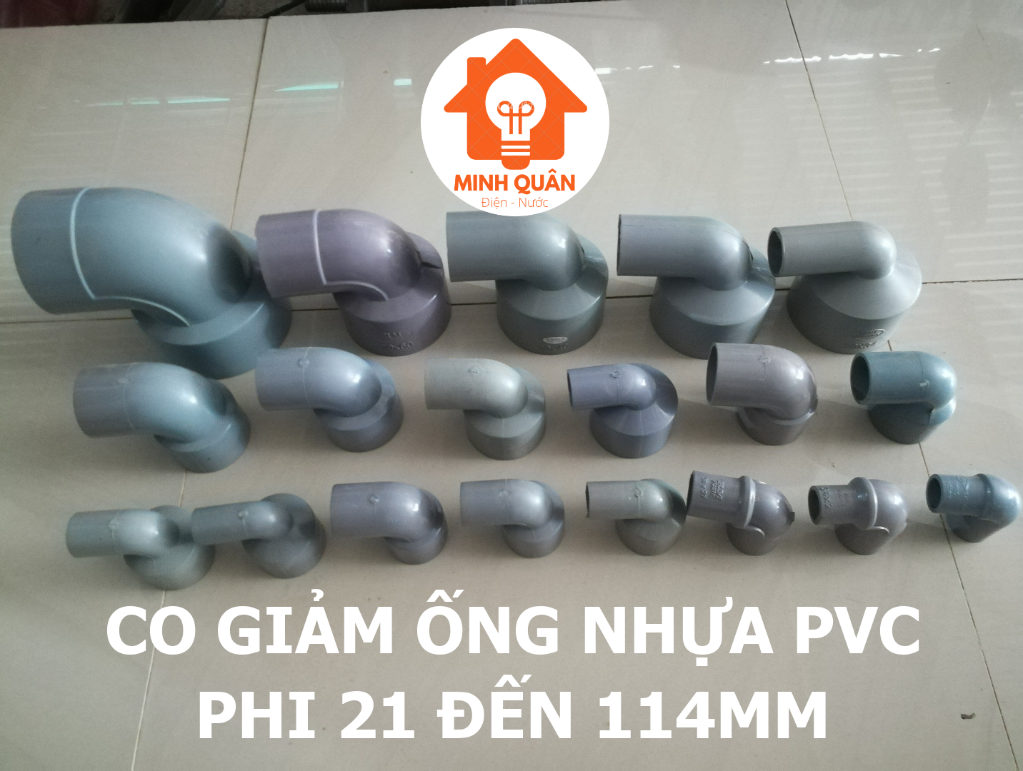 Co giảm ống nhựa pvc, phụ kiện ống nước nối co giảm đủ size ống phi 21, 27, 34, 42, 49, 60, 76, 90, 114mm