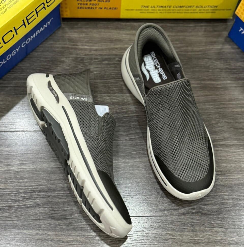 GIÀY THỂ THAO SKECHERS GOWALK ARCHI FIT HAND FREE 124879 CHO NAM MÀU GHI