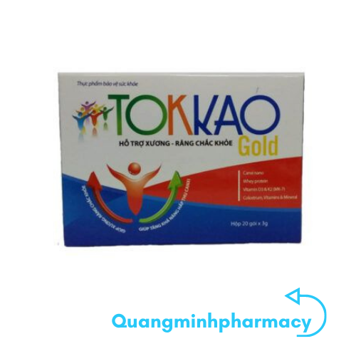 Tokkao Gold giúp bổ sung bộ ba cao lớn Canxi nano hydroxylapatite, Vitamin D3, MK7 và các dưỡng chất whey protein, Colostrum, vitamin và khoáng chất hỗ trợ phát triển chiều cao và cân nặng ở trẻ - Hộp 20 gói