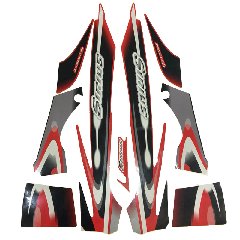 Tem dán sườn xe Sirius đỏ đen cực đẹp trang trí xe[P04