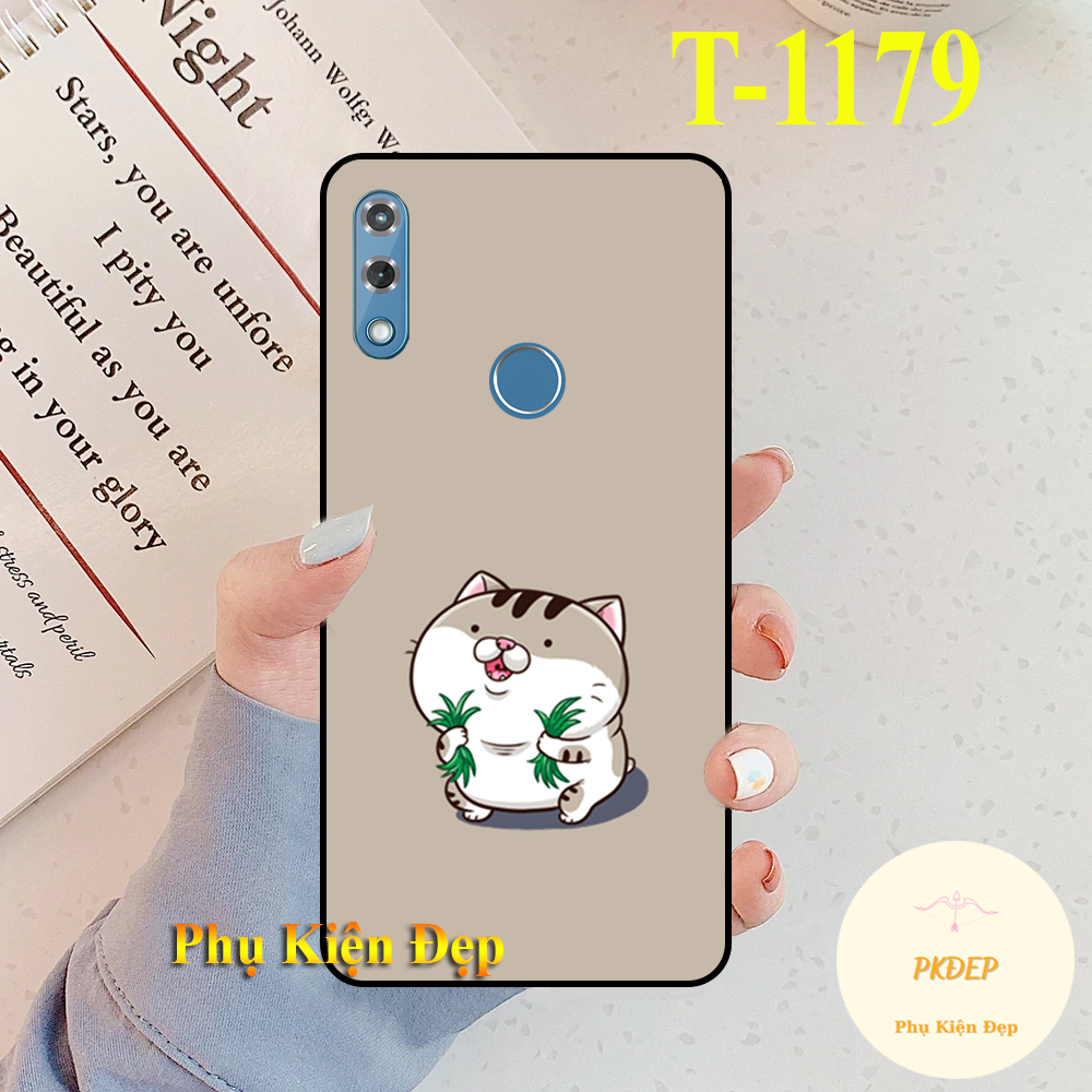 [HCM]Ốp lưng Vsmart Star 4 dẻo đen  in hình mèo ú