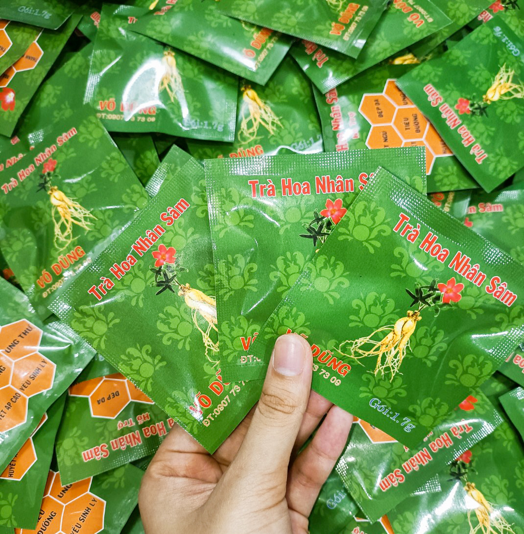 Trà hoa nhân sâm bố chính Combo 10 túi bao nhôm