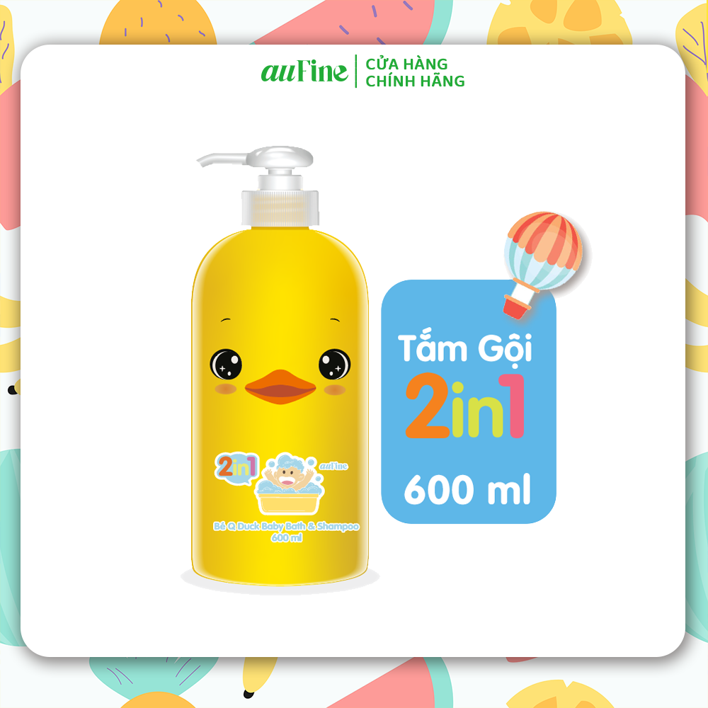 Aufine bé q duck tắm gội 2 in 1 trẻ em 600ml