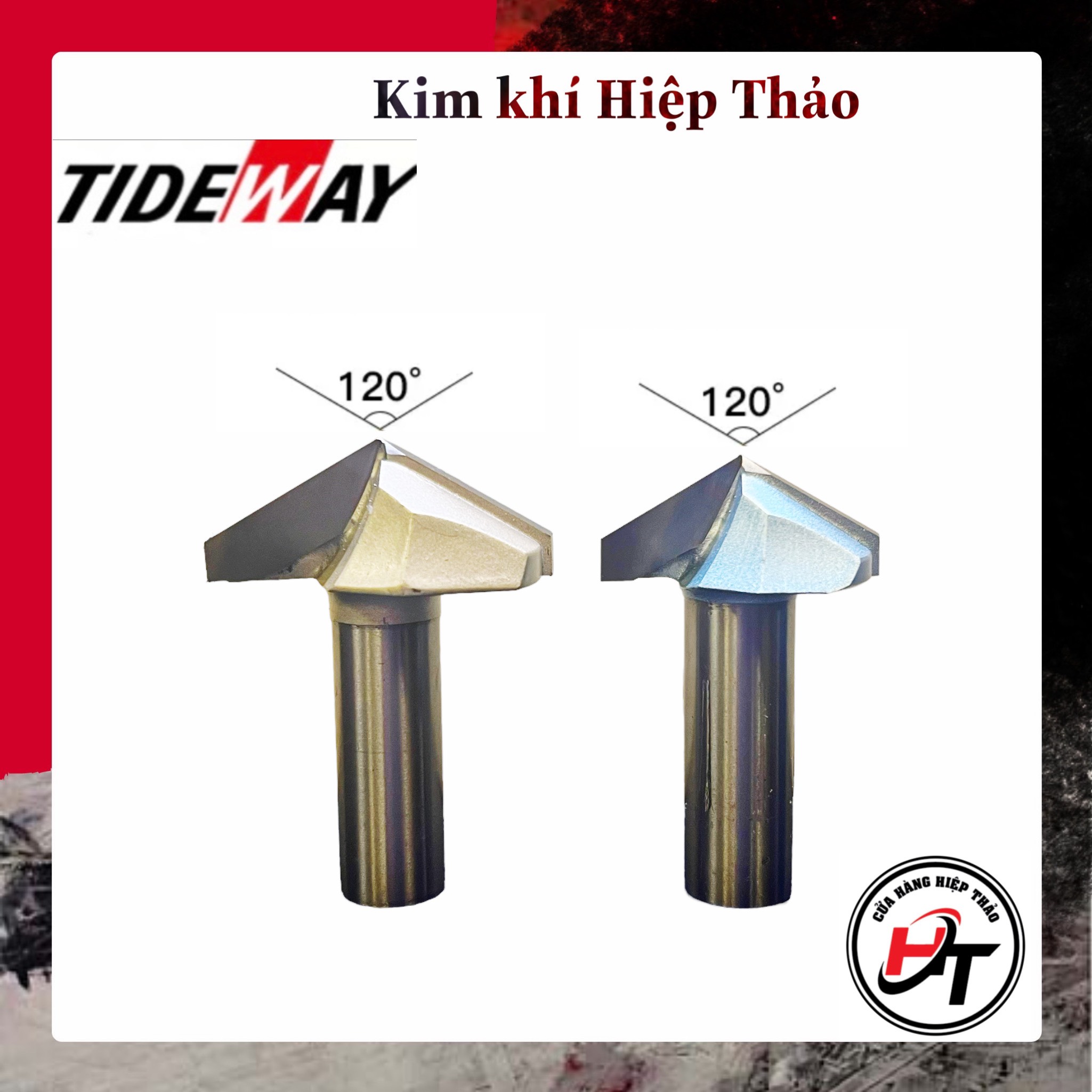 Mũi phay gỗ alu cnc vát 120 độ chữ v không bi tideway cao cấp msv-120-tw