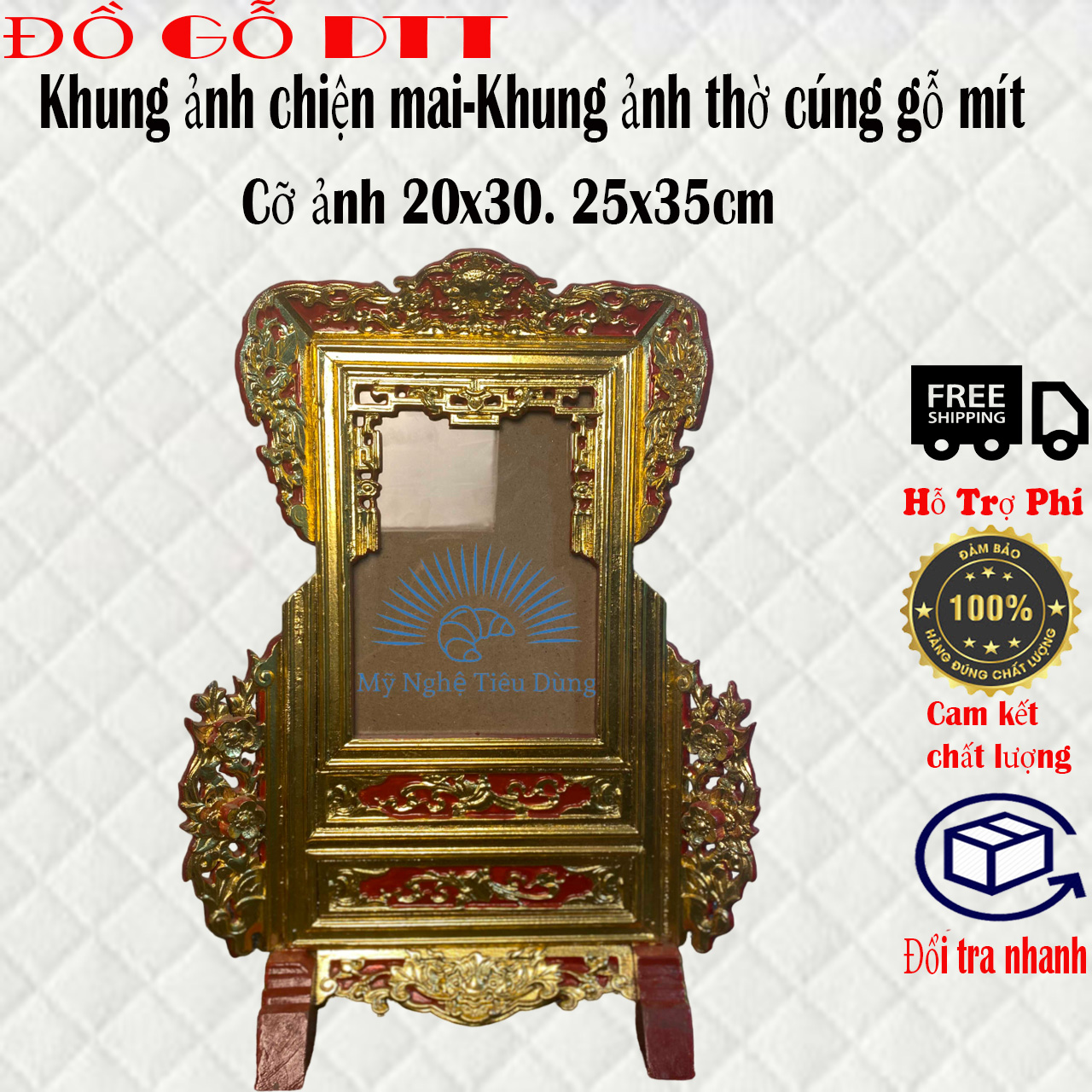 Khung ảnh chiện mai-Khung ảnh thờ cúng gỗ mít khung hình 2 cỡ ảnh 21x31 và 25x35