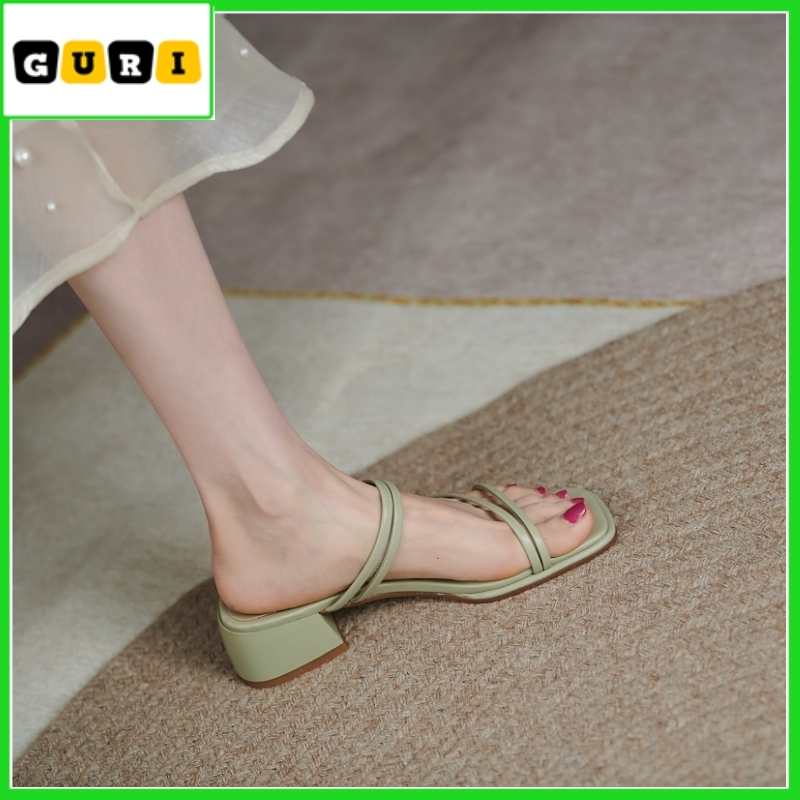 [HCM]Giày cao gót nữ 3cm phối dây thanh lịch Giày cao gót 3p sang trọng thương hiệu cao cấp GURI