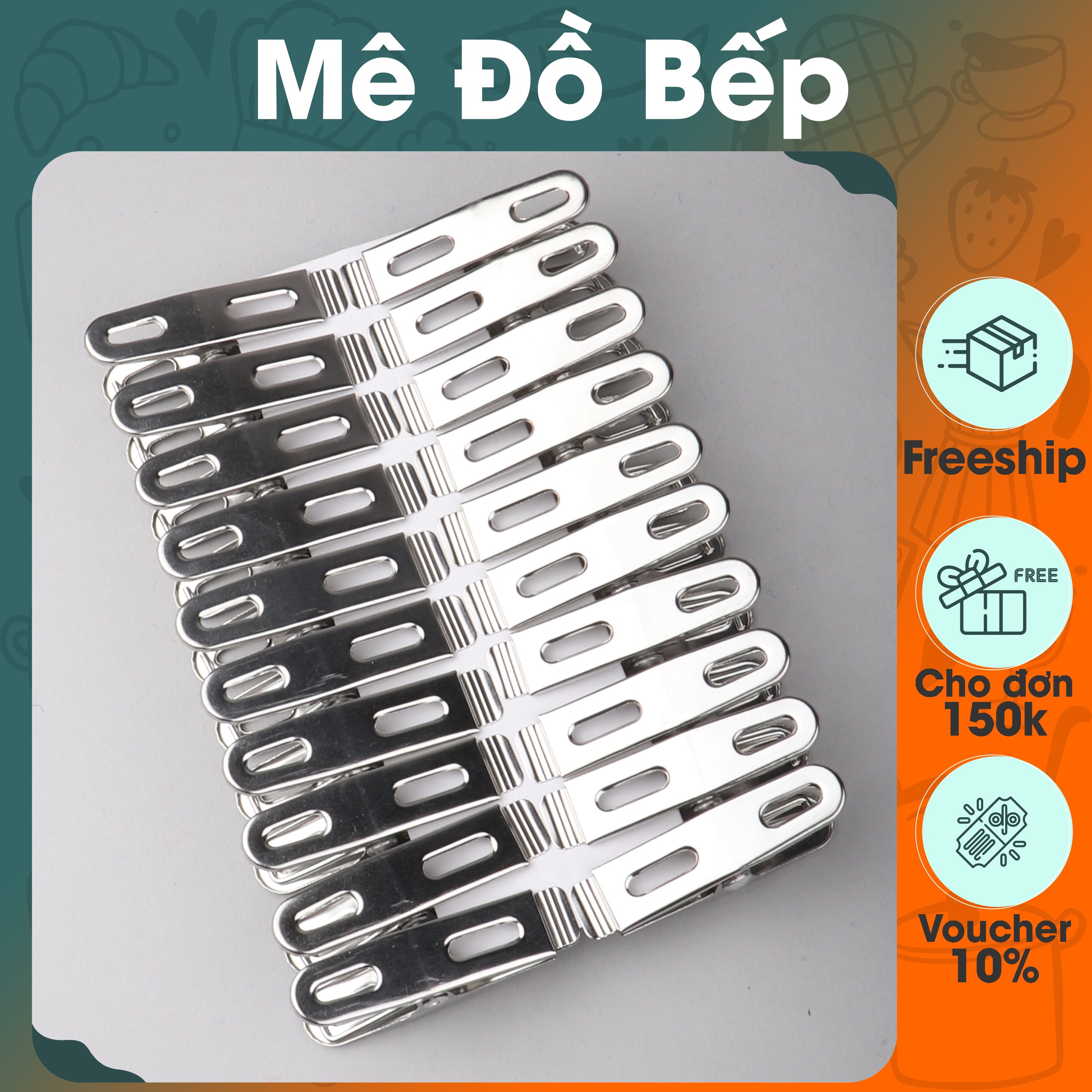 Bộ 20 kẹp quần áo inox Bam House cao cấp siêu bền KAI02 – BamBam Store