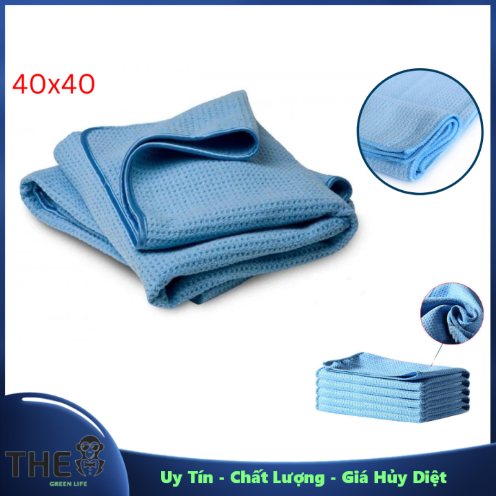 Khăn waffle sợi microfiber ,khăn tổ ong lau xe ,lau kính đa năng 40x40