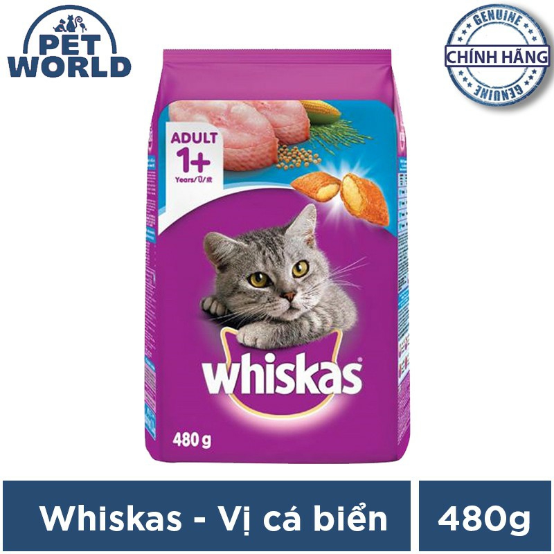 Whiskas thức ăn hạt cho mèo vị cá biển