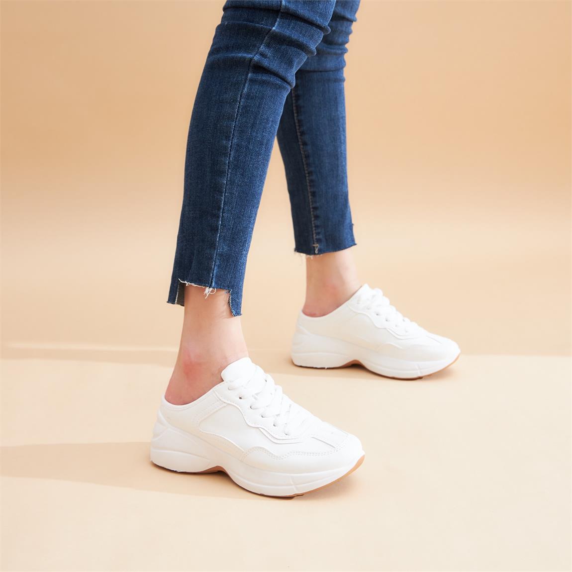 Giày Sục Thể Thao Nữ Thời Trang MWC Chất Liệu Da Cao Cấp Độn Đế Thiết Kế Trơn Năng Động Cá Tính NUTT- 0419