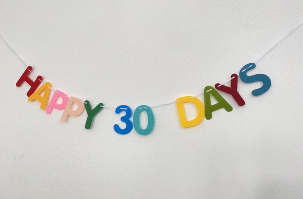 Dây chữ Happy 30 day Trang Trí Đầy Tháng Sinh Nhật Thôi Nôi cho bé