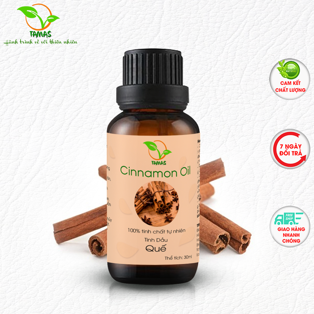Tinh Dầu Quế TAMAS Nguyên Chất 30ml , tinh dầu xông phòng, đuổi muỗi, khử mùi khử khuẩn, tinh dầu thơm phòng, treo xe ô tô, treo tủ quần áo