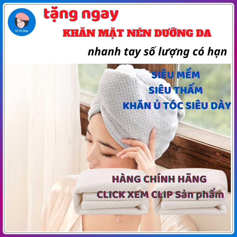 Khăn ủ tóc, khăn quấn tóc microfiber lông mềm siêu nhanh khô 25x65 cm - Cô Mi shop