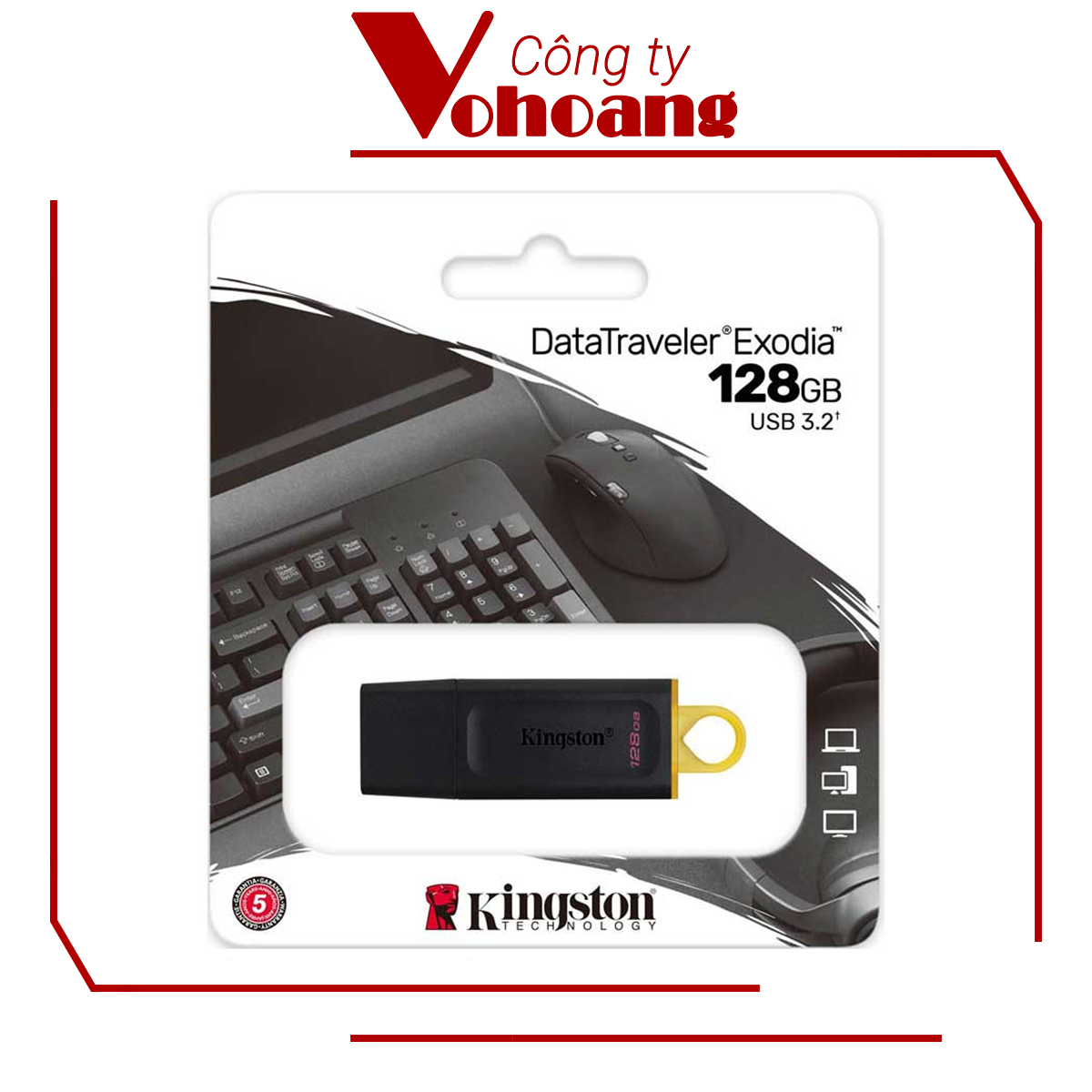 USB 128GB chuẩn 3.2 Kingston DataTraveler Exodia - DTX / 128GB